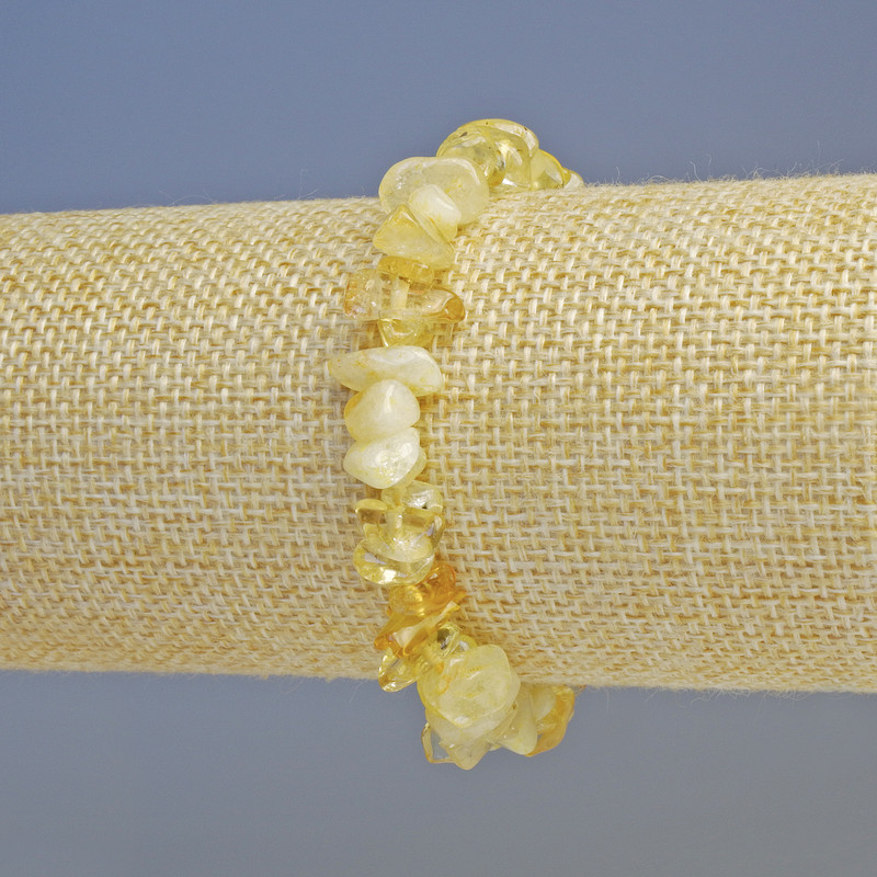 Bracelet Citrine natural stone chip, diameter 8x4mm ± (stretch), length 18cm+