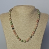 Watermelon Garnet Necklace, natural stone, smooth beads, diameter 8.5mm±, length 45-49cm±