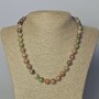 Watermelon Garnet Necklace natural stone smooth sphere, diameter 10mm±, length 45-49cm±