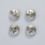 Hematite Bead "Tree" color silver, diameter 12.5×4.5mm± (4 pcs)
