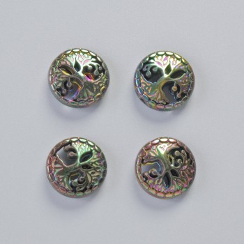 Hematite Bead "Tree" color-changing, diameter 12.5×4.5 mm ± (4 pcs)