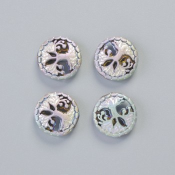 Hematite Bead "Tree" matte chameleon color, diameter 12, 5×4, 5mm± (4 pcs)