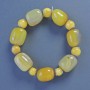 Bracelet Yellow Agate oval, diameter 16×20mm ± bead, diameter 10mm ±, length 18cm ± stretch