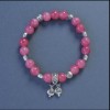 Turmaline Bracelet (single) Smooth Bead, 8mm diameter, adjustable 18cm length with elastic and charm smiley
