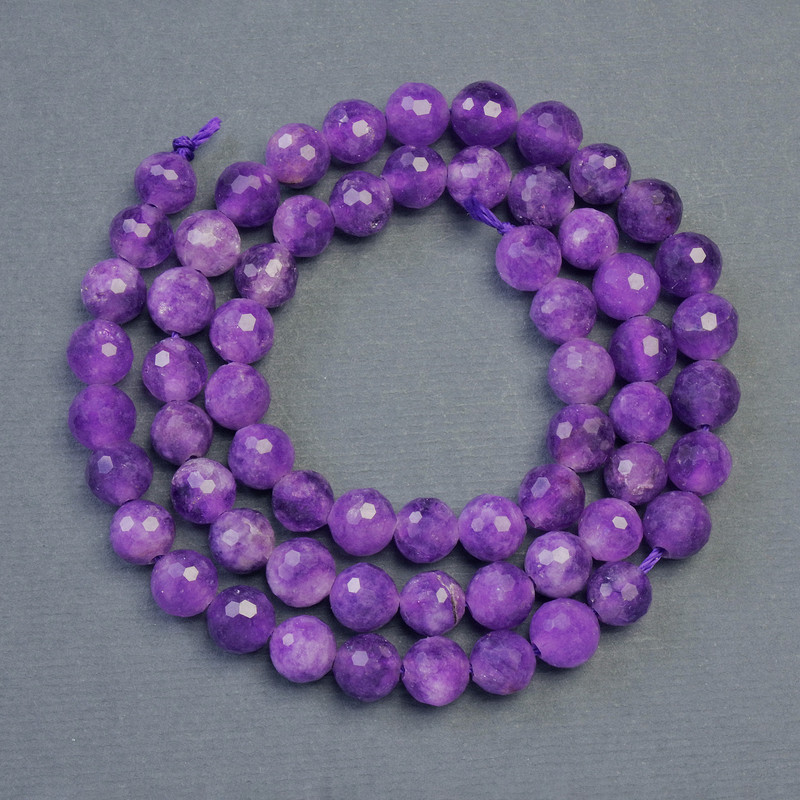 Sugilite Beads, Faceted Round 6mm, 37 cm long