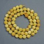 Yellow Jadeite Beads, faceted round beads 6 mm diameter, string length 38 cm