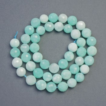 Angelite Beads, Faceted Round Beads 8mm, on Thread, 37cm long