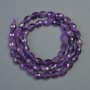 Amethyst Beads - Natural Stone Bead, Briolette Cut, 6x8 mm, 39 cm on Thread