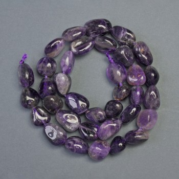 Amethyst Beads natural stone balled, diameter 8x14mm, length 38cm on thread