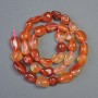 Carnelian natural stone faceted beads, 10x12mm diameter, 39cm long on thread
