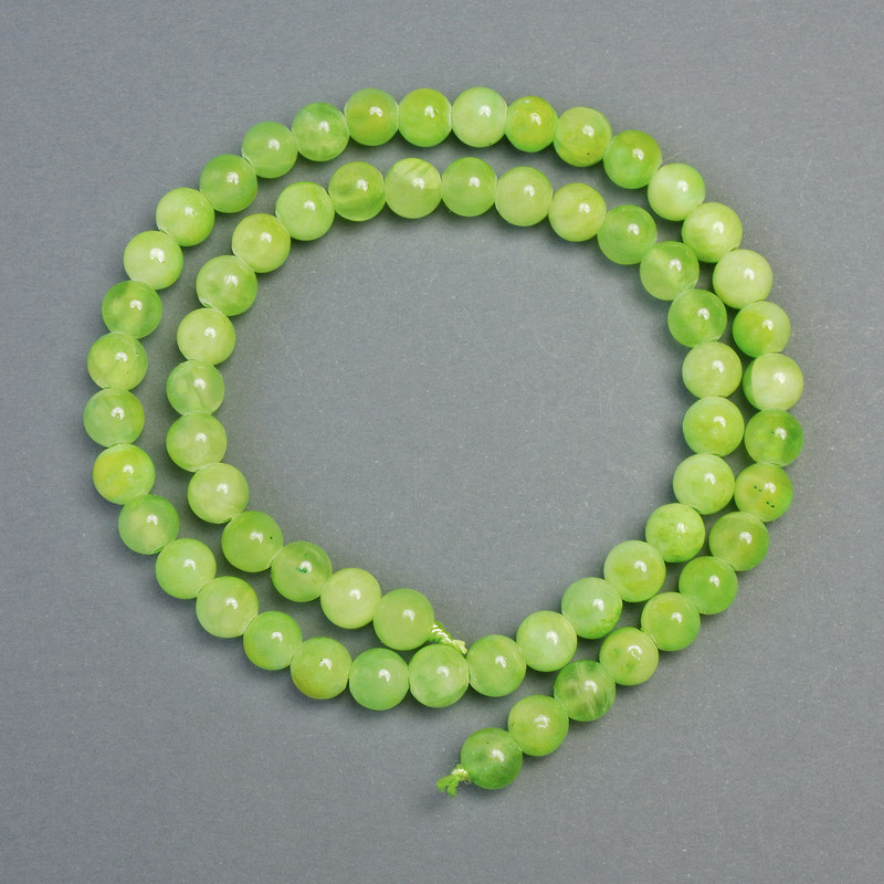 Onyx Beads natural stone smooth ball, diameter 6.5mm±, length 38cm± on thread