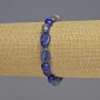 Lapis Lazuli Natural Stone Faceted Bracelet, 8x10x5mm+- beads, 18cm+- length Stretch