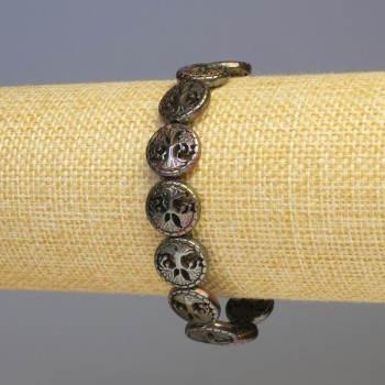 Bracelet Hematite Bronze Matte, diameter 12x4mm, ±, length 18cm, stretch