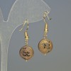 Hematite Earrings, Matte Bronze Tree, diameter 12x4.5 mm, length 3.2 cm