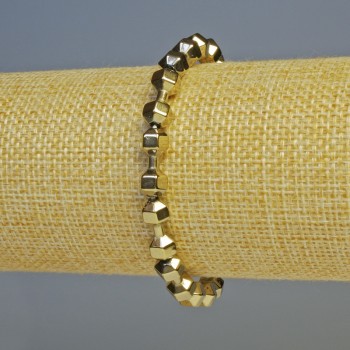 Bracelet Hematite Dumbbell Light Bronze Color, 15x6mm± beads, length 18cm± stretch
