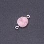 Pink druzy acrylic connector, silver, diameter 14mm, L3mm
