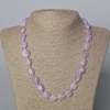 Kunzite Necklace, natural gemstone faceted beads, diameter 13x10mm, length 50cm
