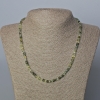Prehnite Necklace with Faceted Natural Stone Cube, 4x4 mm, length 45 cm
