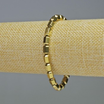 Bracelet Hematite Hexagons Gold Color, diameter 5x8mm, length 18cm, stretch