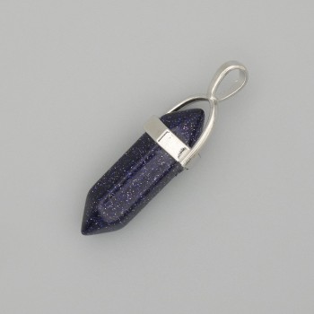 Blue Aventurine Night of Cairo Hexagon Pendant 4 cm