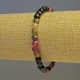 Tourmaline Beaded Cube-Style Bracelet 6x5mm, 5mm±, Length 7.1in (18cm) Stretch