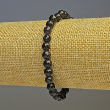 Iolite Bead-Granulated Bracelet, 6mm diameter, 18cm length (stretch)