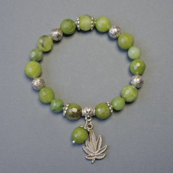 Bracelet Jadeite Faceted Bead, diameter 8–10mm, length 18cm, stretch