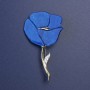 Brooch Blue Poppy with Pearlized Shine and Golden Metal 76x46 mm+