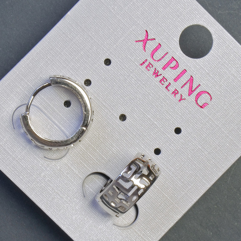 Xuping Rhodium Earrings 15x6mm, No Stones