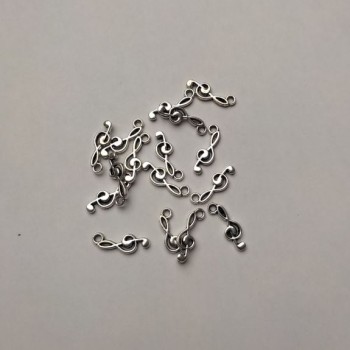 Pendant Finding Treble Clef in Silver, 19×6 mm ±, hole Ø 2 mm ±, packaging 20 g (+ -) ~39 pcs