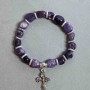 Lepidolite Bracelet Natural Stone Beads Faceted, diameter 9×11mm ±, length 18cm ± stretch