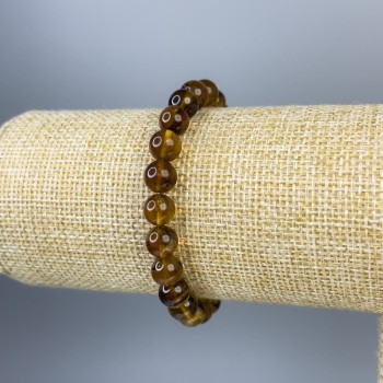 Amber Bracelet smooth beads 6mm, stretchy, 18cm length