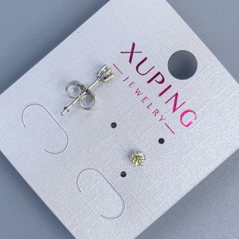 Earrings Stud Xuping with Yellow Stone Rhodium