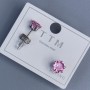 Earrings Studs Xuping with Rose Stone 6mm+ Rhodium
