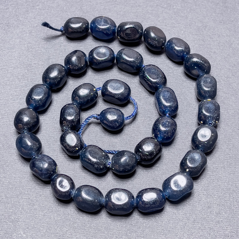 Quartz Beads (seed beads) on thread, faceted, diameter 10×7mm ±, thread length 37cm ±