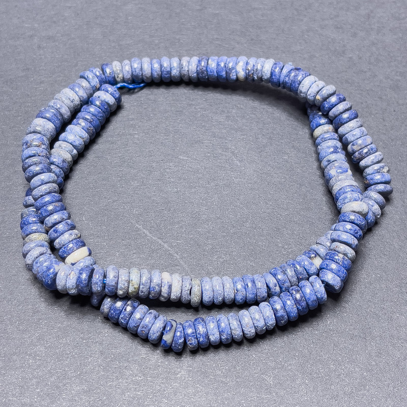 Sodalite Beads on Thread Dolled Rondelle 6x2 mm, with 39 cm length