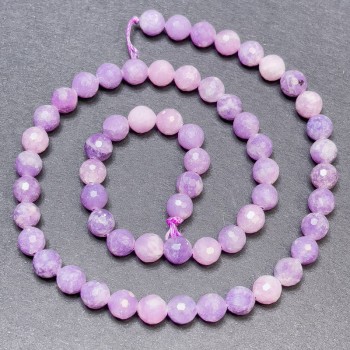 Lepidolite Beads on Thread Geometric Round Beads, 6mm diameter ±, length 36cm