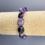 Amethyst Bead Faceted Bracelet, 18×12mm and 12×11mm beads, 18cm elastic length