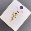 Xuping Pendant: Fairy with White Crystals, 14mm Diameter, 27mm Length, 18K Gold Plating