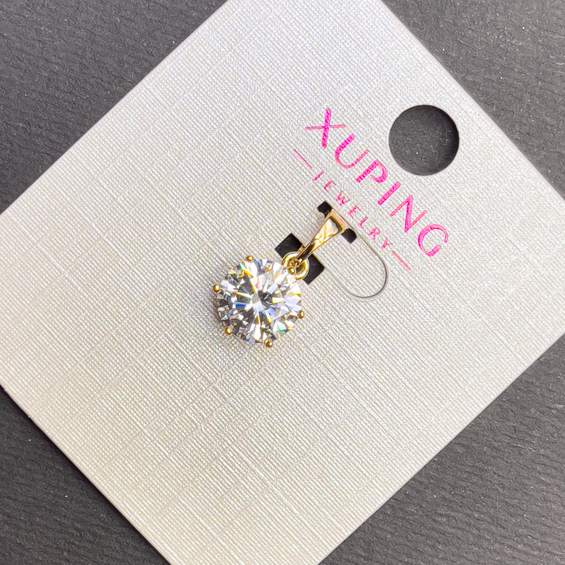 Pendant Xuping with White Crystal, 10mm diameter + -, 18K Gold Plating