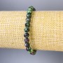 Zoisite Bead Faceted Round Bracelet, 6mm diameter, 18cm length ± stretch