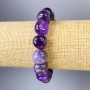 Amethyst Bead Glitter Bracelet, 13x12mm, diameter, 18cm length, stretch
