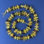 Amber Beads Grains 10-12×4mm+- with seed beads, diameter 3mm+- on thread, length 38cm+