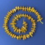 Amber Beads Chip 10x3mm+- with Seed Beads, diameter 3mm+- on Thread, length 38cm+