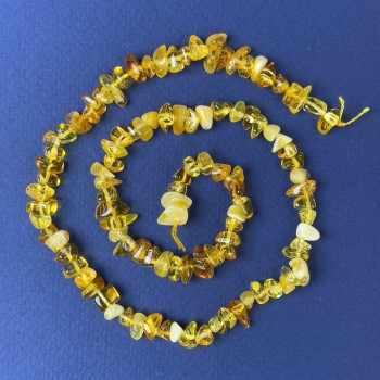 Amber Beads Chip 7x4mm on String, 38in length