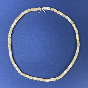 Beads Mother-of-P Pearl Beige Natural Cylinder 6x5mm± on Thread, length 40cm+