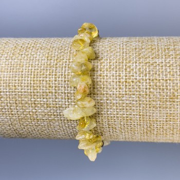 Bracelet Citrine Chip, diameter 6x3mm, length 18cm, stretch