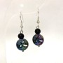 Earrings Hematite Coin 12x4mm+- Agate Smooth Bead 6mm+-, length 38mm+-