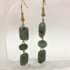 Jadeite Rectangle Earrings, diameter 12x8mm ± rondelle 8x6mm±, length 58mm±