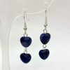 Sodalite Heart Earrings, 9mm diameter ±, length 43mm ±